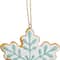 Frosted Snowflake Cookie Christmas Ornament - 3.75" - White and Green